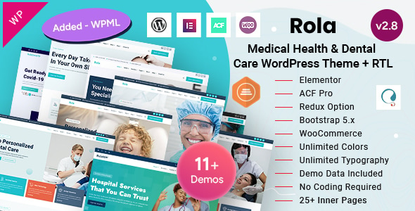 Rola - Medical Health & Dental Care Elementor WordPress Theme