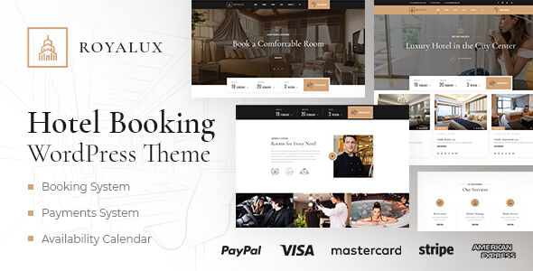 Royalux - Hotel Booking WordPress Theme