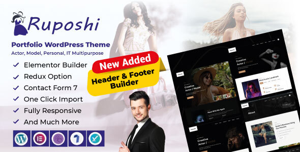 Ruposhi -  Actor, Model, Personal, IT Portfolio Multi-Purpose Elementor WordPress Theme