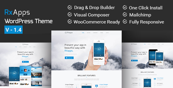 RxApps - Responsive WordPress App Landing Page