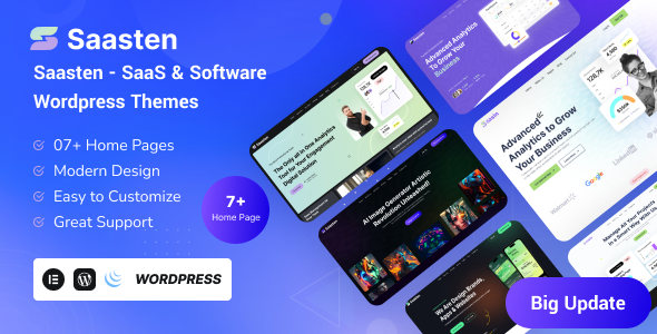 Saasten - SaaS & Software Landing WordPress Theme