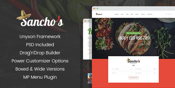 Sancho's - Mexican Restaurant WordPress Theme