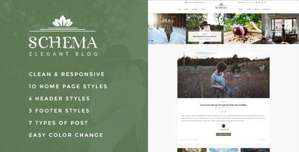 Schema Elegant Responsive WordPress Travel, Food and Health Blog Theme for News & Personal blogging