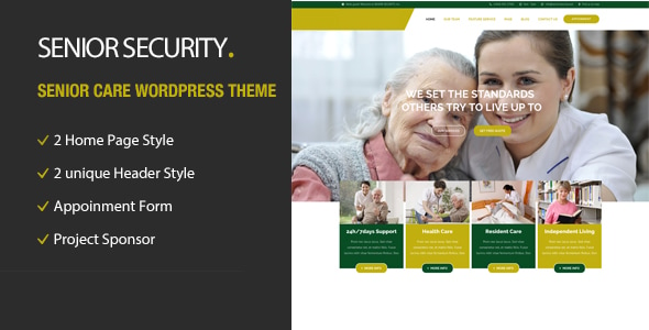 Senior Security - Senior Care WordPress Theme