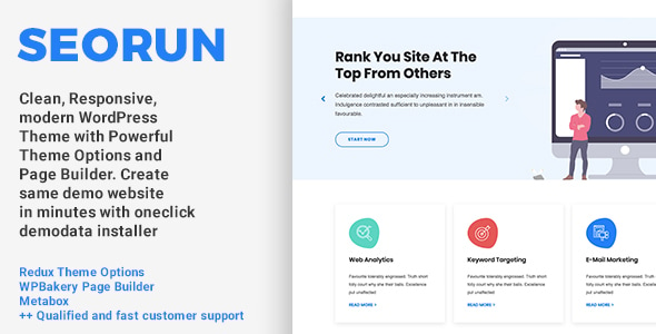 Seorun -  Simple Onepage Digital Marketing WordPress Theme