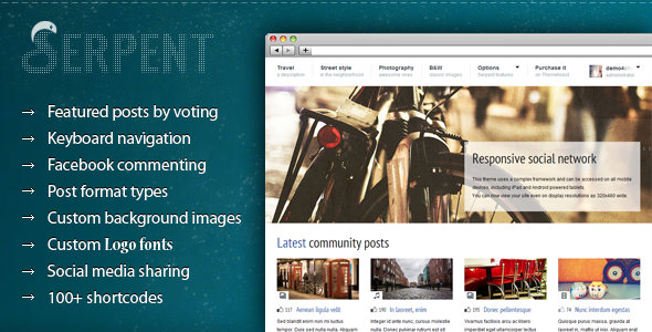 Serpent - Responsive Social Network Theme