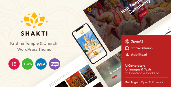 Shakti - Krishna Temple & Church WordPress Theme