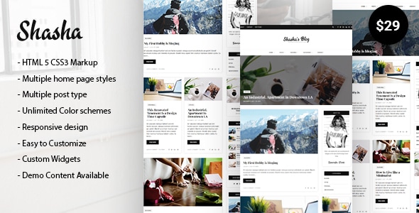 Shasha WordPress Blog Theme