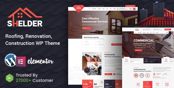 Shelder - Roofing Services WordPress Theme + RTL