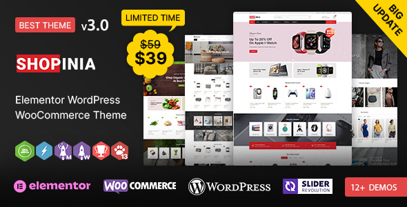 Shopinia WP - Multi-purpose Elementor WooCommerce Theme