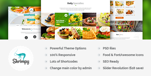 Shrimpy - Responsive Restaurant Wordpress Theme