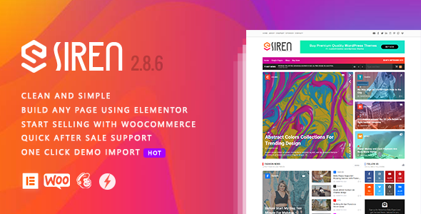 Siren  - News Magazine Elementor WordPress Theme