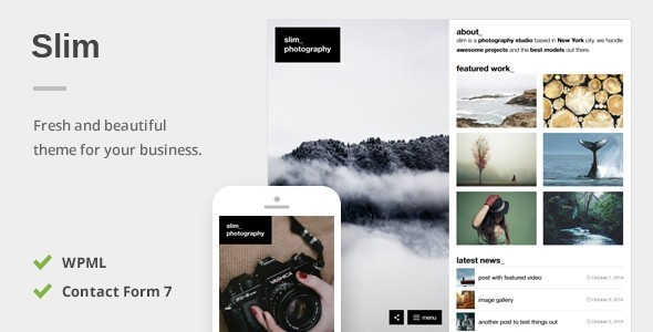 Slim - A Fresh Photography WordPress Theme