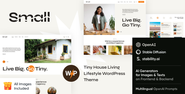 Small - Tiny House Living Lifestyle WordPress Theme