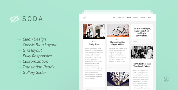 Soda — Clean Responsive Blog WordPress Theme