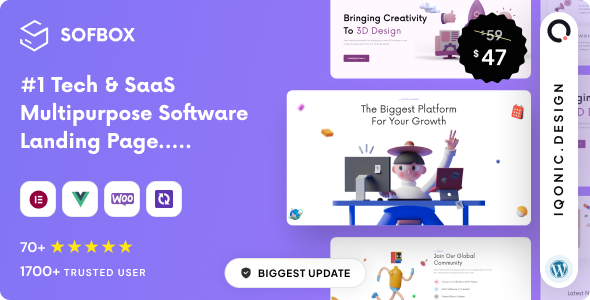 Sofbox v5.0 - Tech & SaaS Software Landing Page (WordPress)