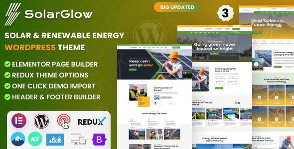 Solar & Renewable Energy Elementor WordPress Theme