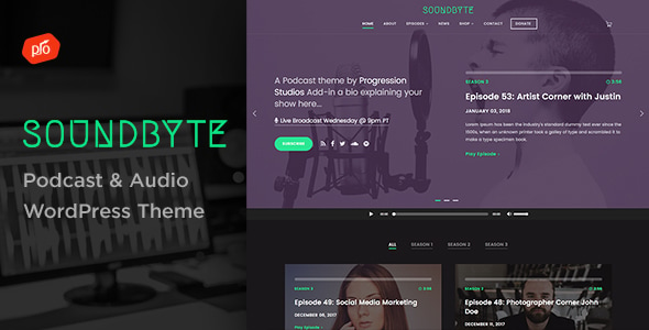 Soundbyte - Podcast/Audio WordPress Theme