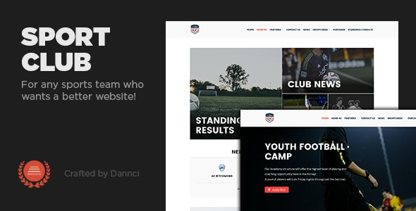 Sport Club - A WordPress Theme For Your Small, Local Team