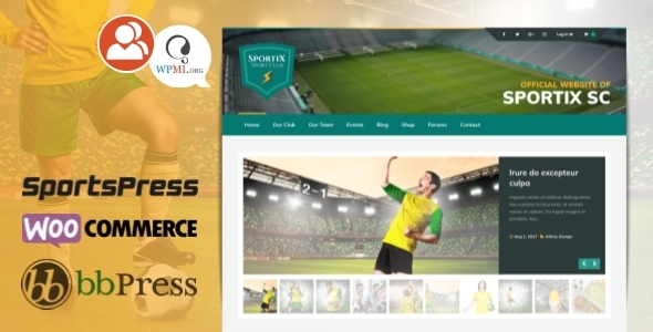 SPORTIX - WordPress SportsPress Theme for Sport Clubs