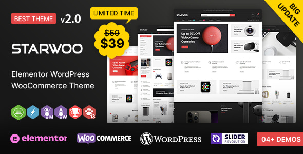 Starwoo WP - Multipurpose Elementor WooCommerce Theme