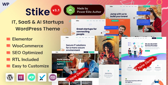 Stike - Technology & SEO IT Startup Elementor WordPress Theme