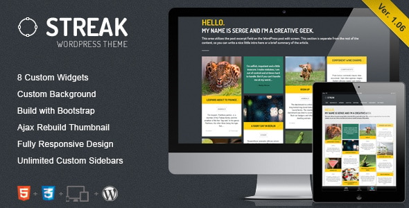 Streak - Responsive WordPress Blog / Portfolio