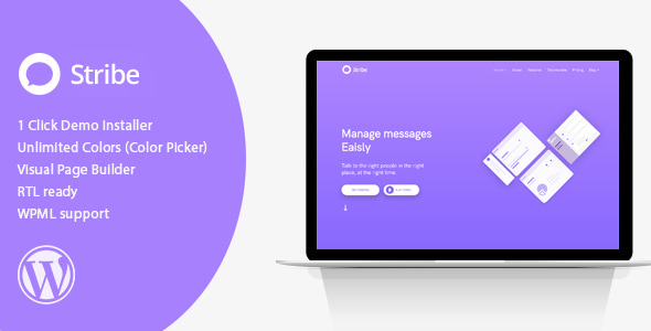 Stribe - App Landing Page WordPress Theme