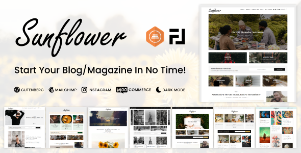 Sunflower - Modern, Lightweight & Multipurpose WordPress Blog Theme