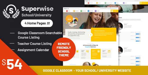 Superwise - Modern Education and Google Classroom WordPress Theme