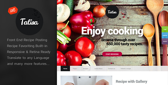 Talisa - Food Recipes WordPress Theme