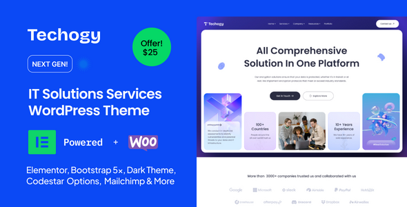 Techogy - IT Service And Technology WordPress Theme