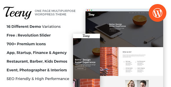 Teeny - One Page Multipurpose WordPress Theme