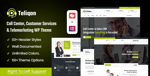 Teliqon | Call Center & Telemarketing WordPress Theme + RTL