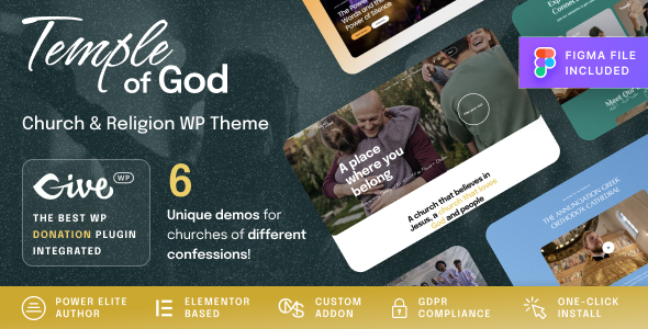 Temple of God - Religion and Church WordPress Theme