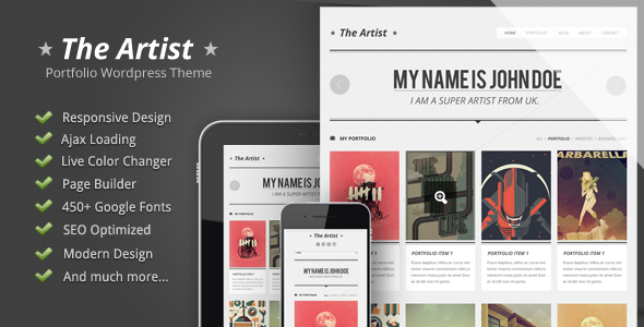 The Artist - Clean Responsive Portfolio WordPress