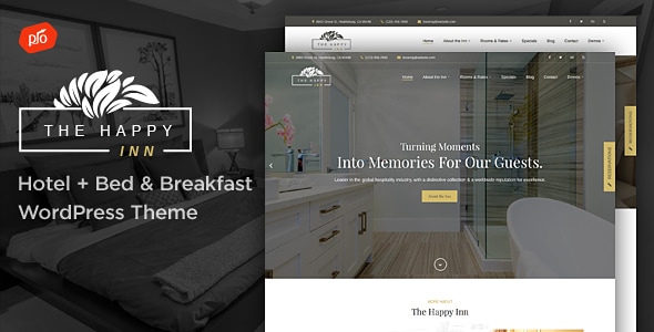 The Happy Inn - Hotel + Bed & Breakfast WordPress Theme