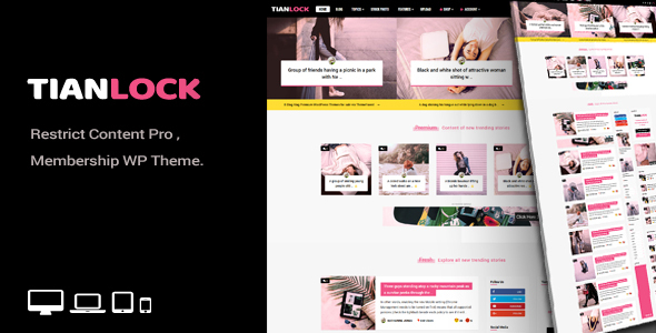 TianLock WP - Restrict Content Pro / Membership WordPress Theme