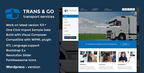 TransGo - Transport & Logistics WordPress Theme