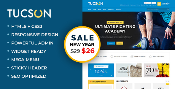 Tucson - Sports, Fitness and Gym Responsive WooCommerce WordPress Theme