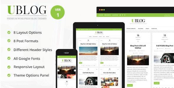 UBlog - Responsive WordPress Theme for Bloggers