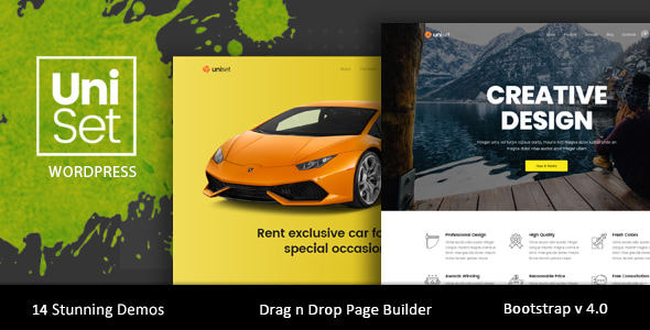 UniSet - Landing Page WordPress Theme