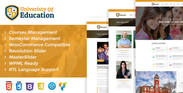 University of Education WordPress Theme - Courses Management WP