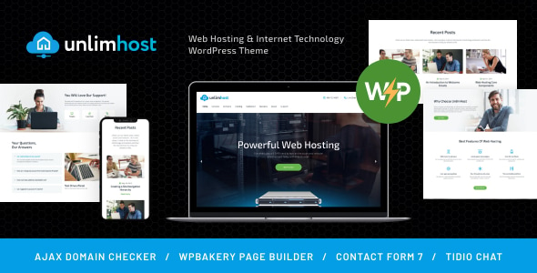 UnlimHost - Web Hosting & Internet Technology WordPress Theme