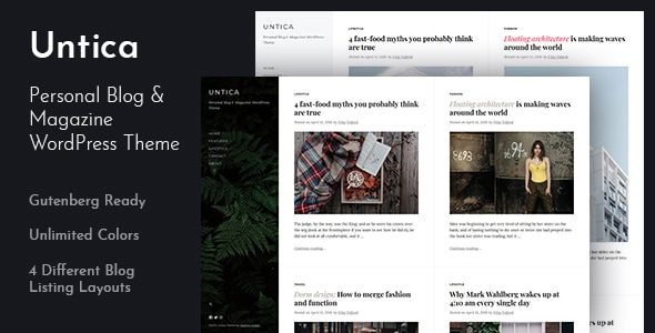 Untica - Personal Blog & Magazine WordPress Theme