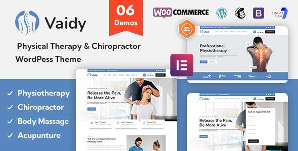 Vaidy - Physical Therapy & Chiropractor WordPress Theme