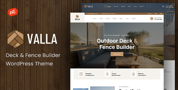 Valla - Deck & Fence Builder WordPress Theme