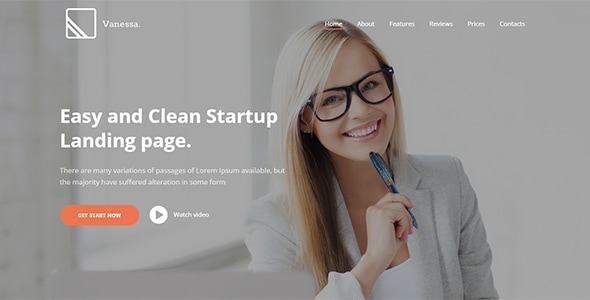 Vanessa -  Easy Startup Landing Page WP Theme