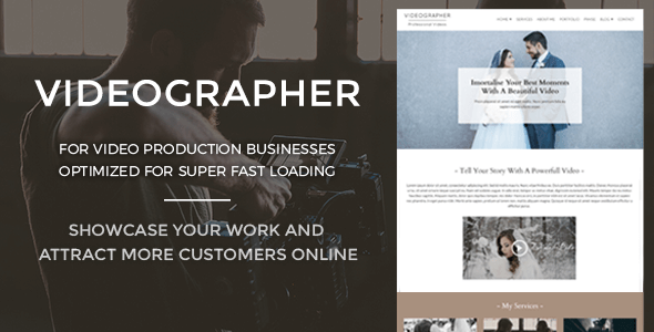 Videographer - Video Production WordPress Theme