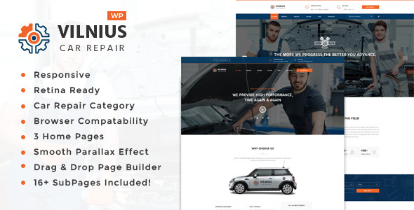 Vilnius - Auto Mechanic Repair  WordPress Theme